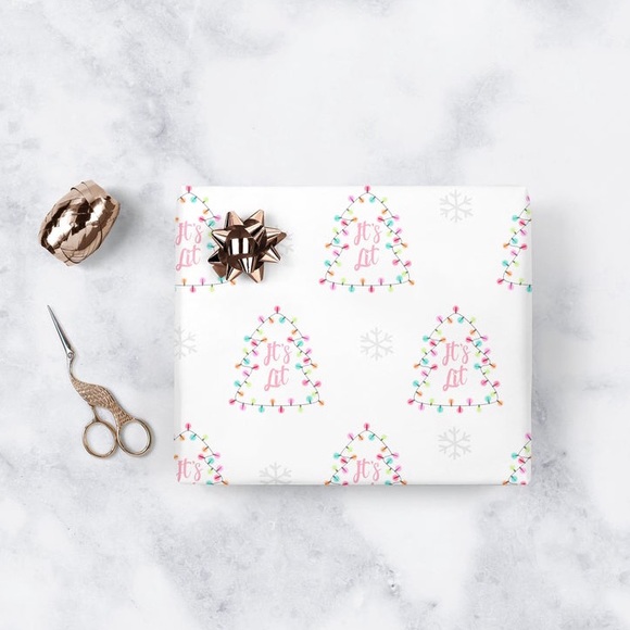 It’s Lit Christmas Tree Lights Gift Wrap Roll - 6FT - Picture 2 of 3